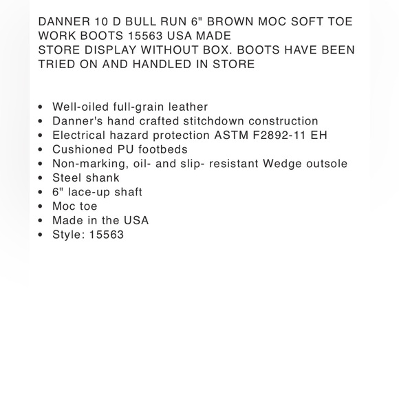 Danner mens 10 D bull run brown 6โ moc soft toe boots, USA made! ๐บ๐ธ - Picture 7 of 7